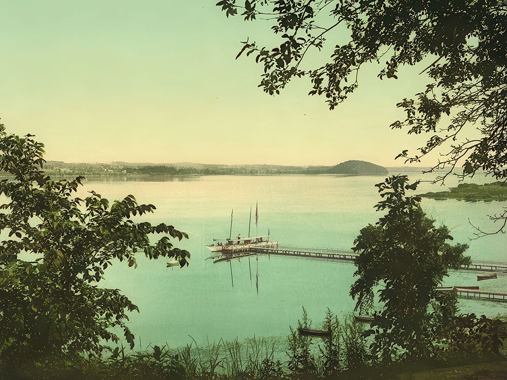 New York - Saratoga Lake Ca 1901 art print by Vintage Photochrom United States for $57.95 CAD