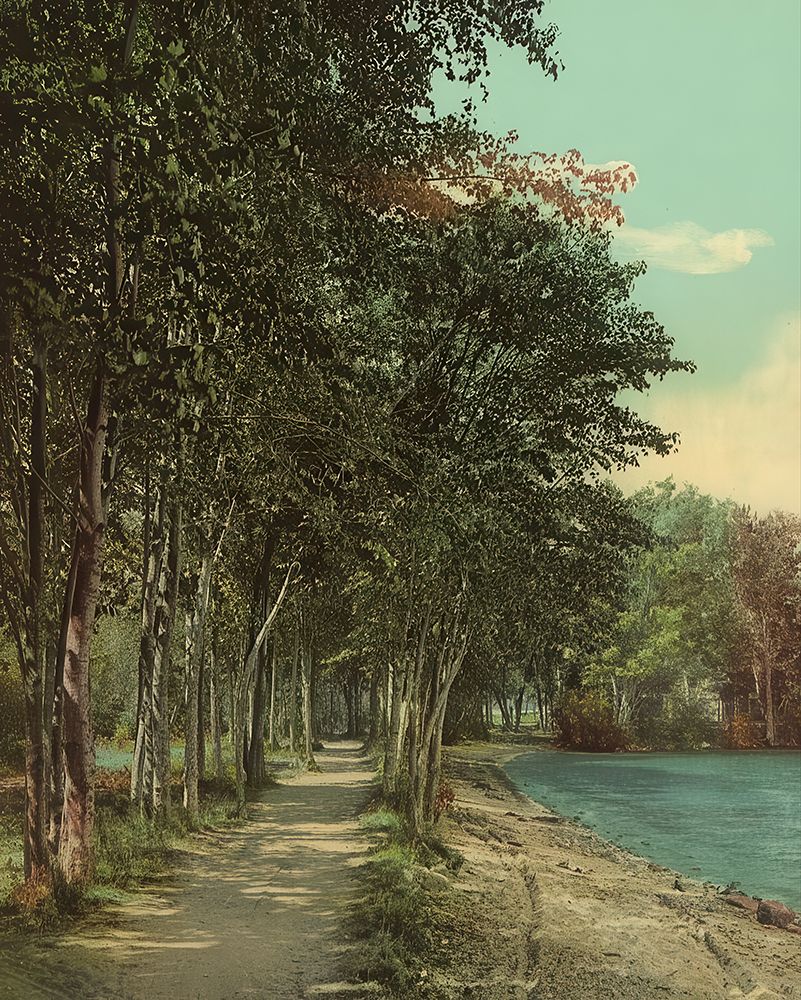 New York - Shore Path at Huletts Lake George Ca 1904 art print by Vintage Photochrom United States for $57.95 CAD