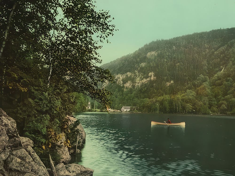 New York - Upper Cascade Lake Adirondack Mountains Ca 1902 art print by Vintage Photochrom United States for $57.95 CAD