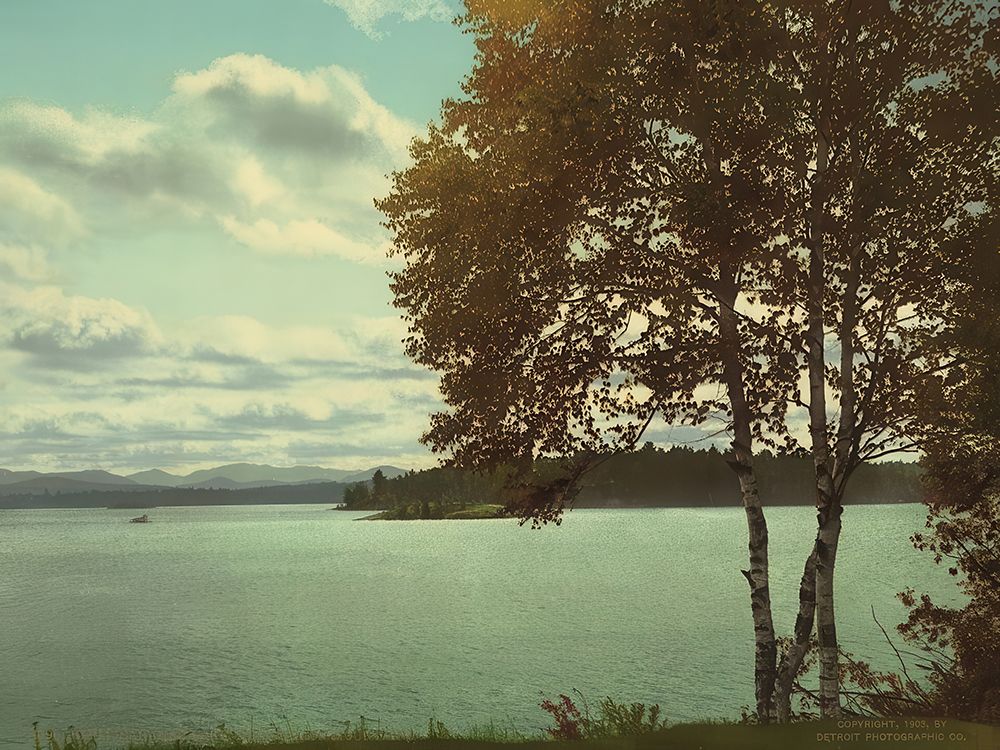 New York - Upper Saranac Lake Adirondack Mountains Ca 1903 art print by Vintage Photochrom United States for $57.95 CAD