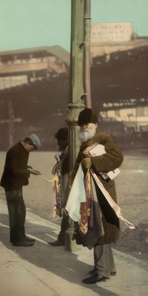 New York City - a Sidewalk Haberdashery Ca 1902 art print by Vintage Photochrom United States for $57.95 CAD