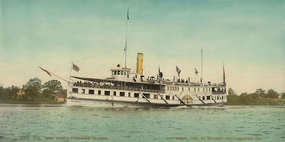 New York Steamer Thousand Islands Ca 1902 art print by Vintage Photochrom United States for $57.95 CAD