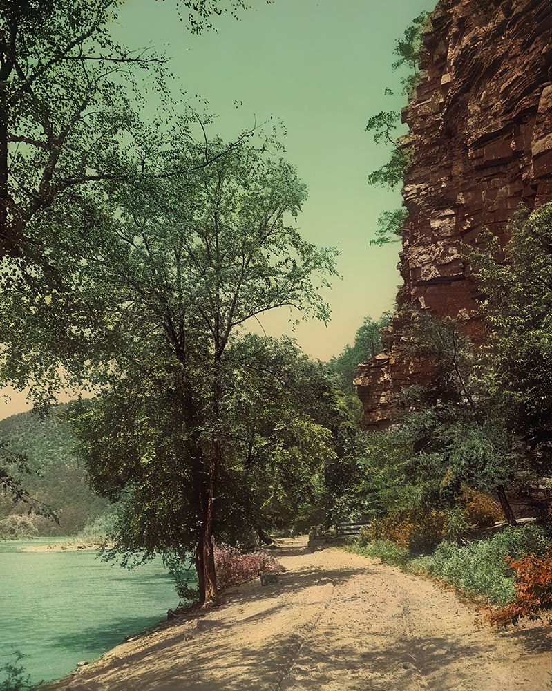 North Carolina - Paint Rocks on the French Broad Ca 1902 art print by Vintage Photochrom United States for $57.95 CAD