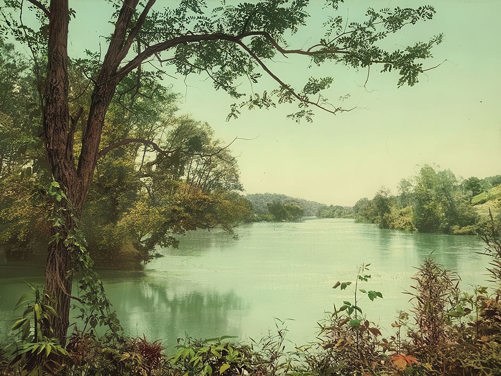 North Carolina - the French Broad at the Swannanoa Asheville Ca 1902 art print by Vintage Photochrom United States for $57.95 CAD