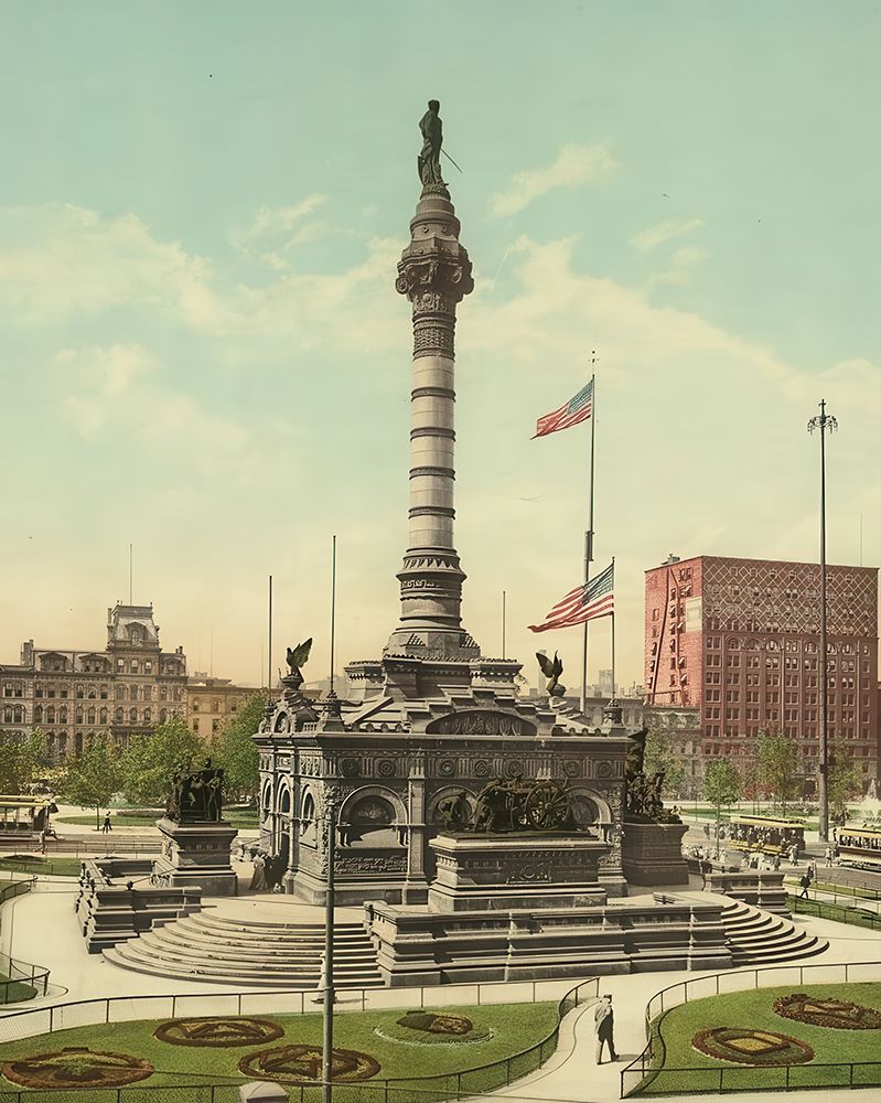 Ohio - Soldiers and Sailors Monument Cleveland Ca 1900 art print by Vintage Photochrom United States for $57.95 CAD