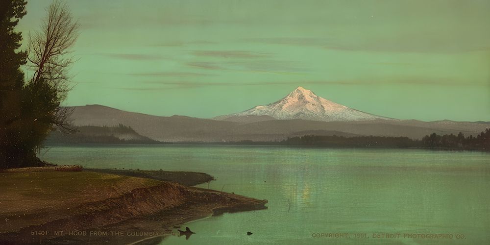 Oregon - Mt Hood from the Columbia River Ca 1901 art print by Vintage Photochrom United States for $57.95 CAD