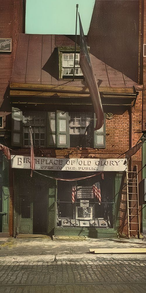 Pennsylvania - Betsy Ross House Philadelphia Ca 1900 art print by Vintage Photochrom United States for $57.95 CAD