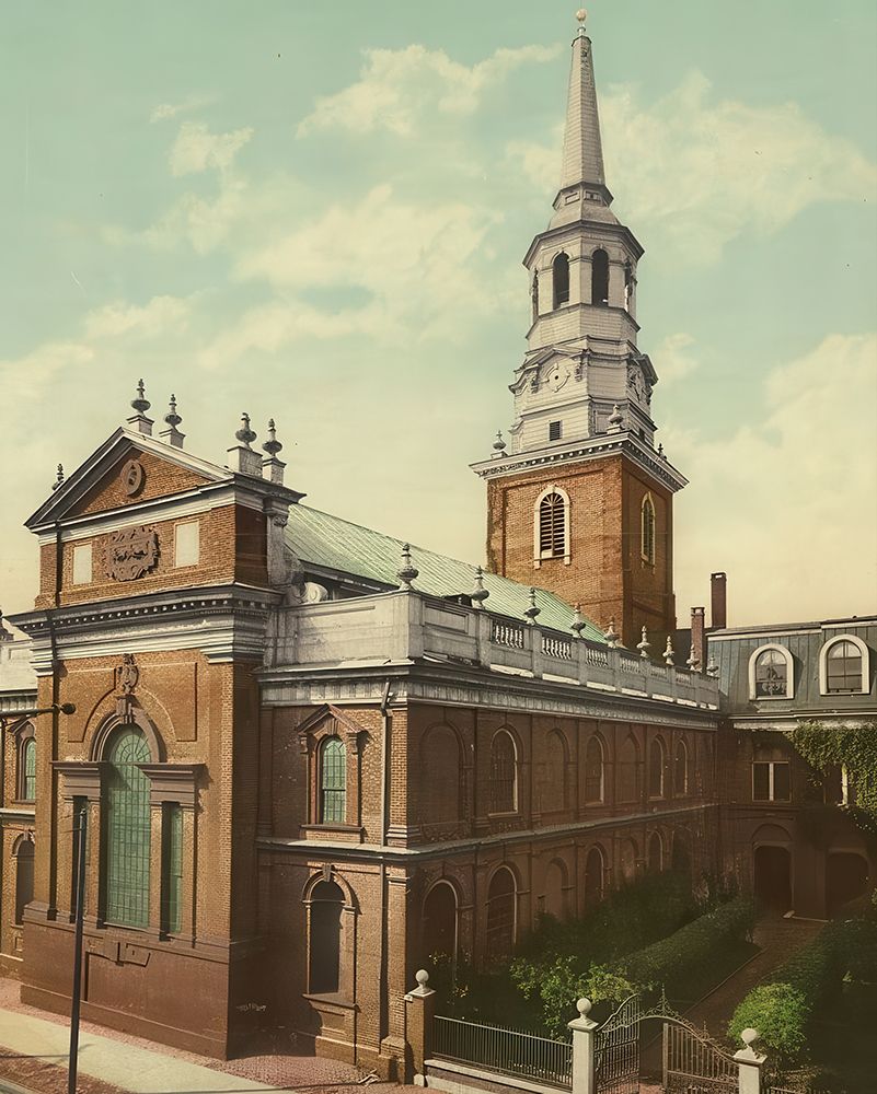 Pennsylvania - Christ Church Philadelphia Ca 1901 art print by Vintage Photochrom United States for $57.95 CAD