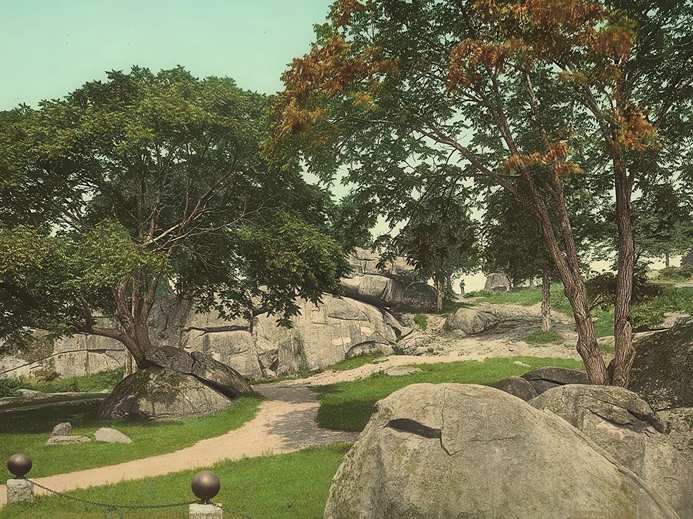 Pennsylvania - Entrance to Devils Den Gettysburg Ca 1903 art print by Vintage Photochrom United States for $57.95 CAD