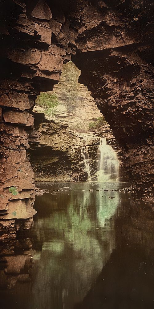 Pennsylvania - Falls in Nay Aug Park Scranton Ca 1898 art print by Vintage Photochrom United States for $57.95 CAD