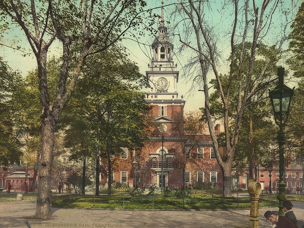 Pennsylvania - Independence Hall Philadelphia Ca 1900 art print by Vintage Photochrom United States for $57.95 CAD
