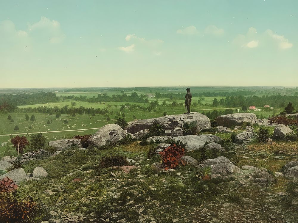 Pennsylvania - Valley of Death and the Wheat Field Gettysburg Ca 1903 art print by Vintage Photochrom United States for $57.95 CAD