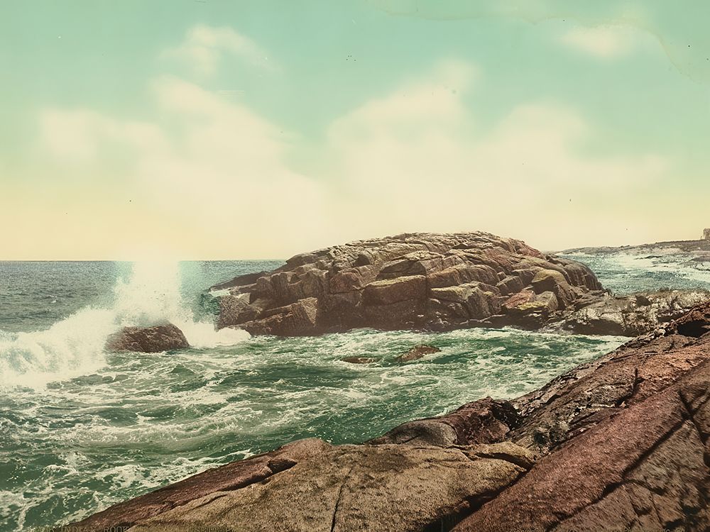 Rhode Island - Indian Rock Narragansett Pier Ca 1900 art print by Vintage Photochrom United States for $57.95 CAD