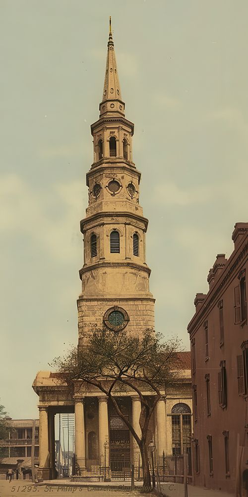 South Carolina - St Philips Church Charleston Ca 1898 art print by Vintage Photochrom United States for $57.95 CAD