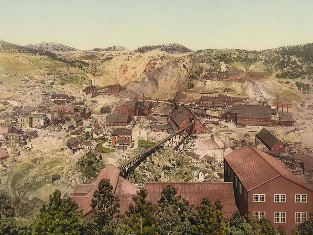 South Dakota - Homestake Mine Ca 1900 art print by Vintage Photochrom United States for $57.95 CAD