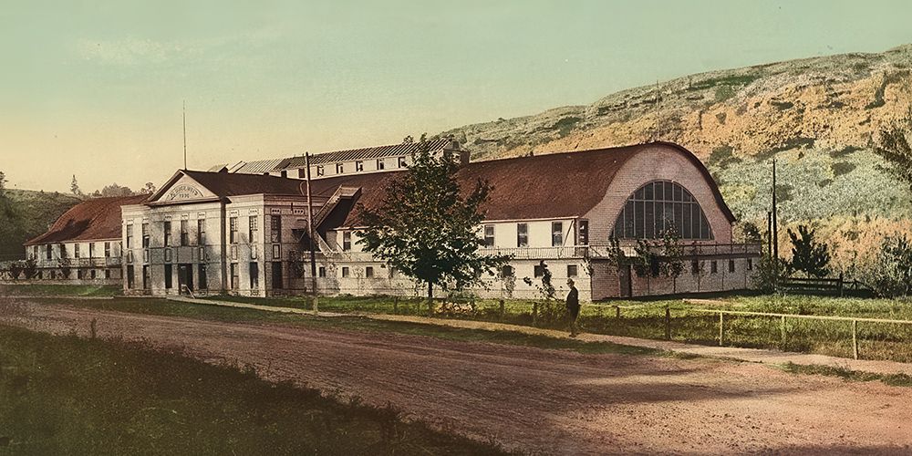 South Dakota - Plunge Bath Hot Springs Ca 1898 art print by Vintage Photochrom United States for $57.95 CAD