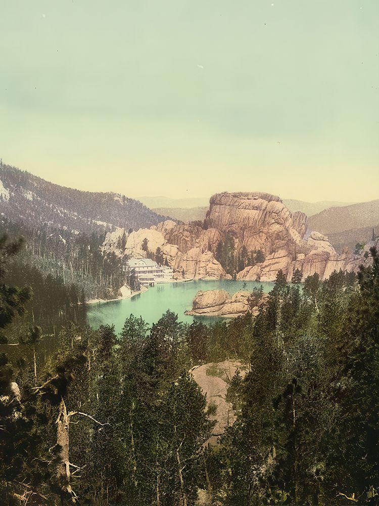 South Dakota - Sylvan Lake Ca 1901 art print by Vintage Photochrom United States for $57.95 CAD