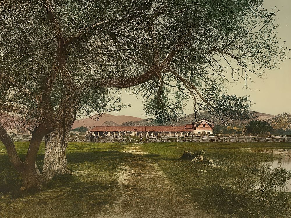 Texas - Mission San Antonio General View Ca 1898 art print by Vintage Photochrom United States for $57.95 CAD