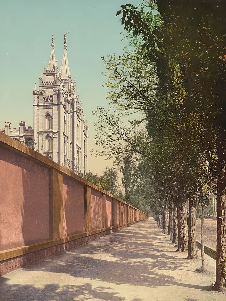Utah - Beside the Temple Salt Lake City Ca 1900 art print by Vintage Photochrom United States for $57.95 CAD