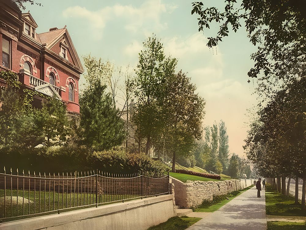 Utah - Brigham Street Salt Lake City Ca 1900 art print by Vintage Photochrom United States for $57.95 CAD