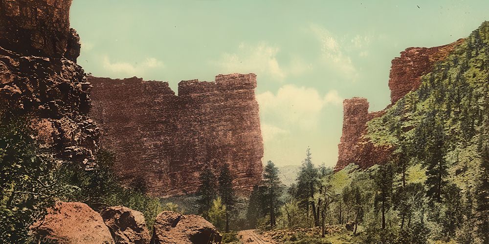 Utah - Castle Gate Ca 1898 art print by Vintage Photochrom United States for $57.95 CAD