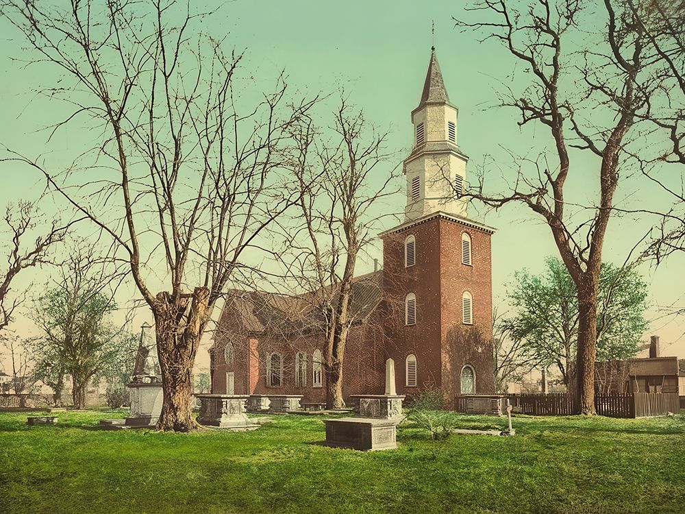 Virginia - Bruton Parish Church Williamsburg Ca 1902 art print by Vintage Photochrom United States for $57.95 CAD