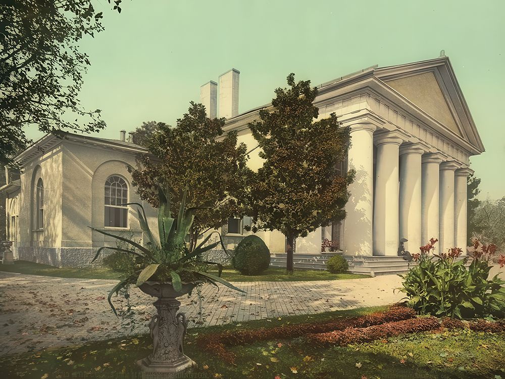 Virginia - Custis-lee Mansion Arlington Ca 1900 art print by Vintage Photochrom United States for $57.95 CAD