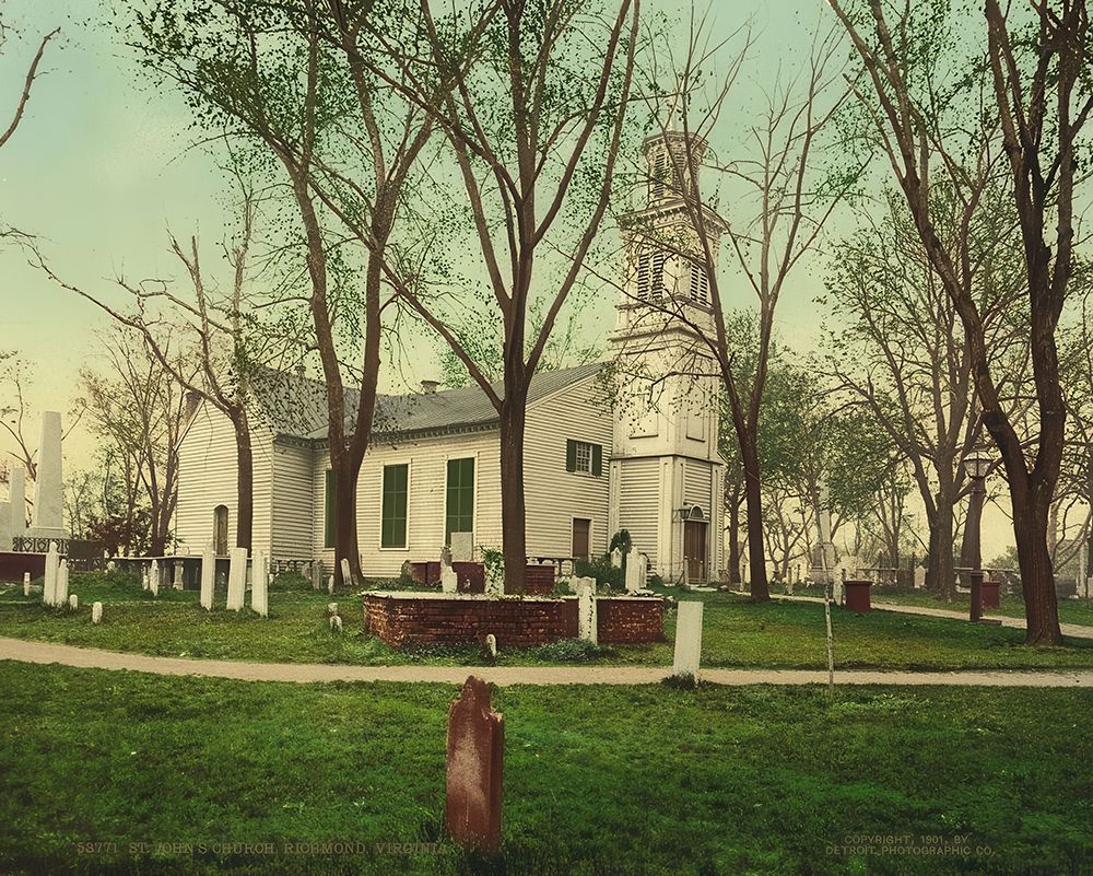 Virginia - St Johns Church Richmond Ca 1901 art print by Vintage Photochrom United States for $57.95 CAD