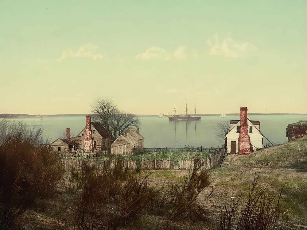 Virginia - Yorktown Harbor Ca 1903 art print by Vintage Photochrom United States for $57.95 CAD