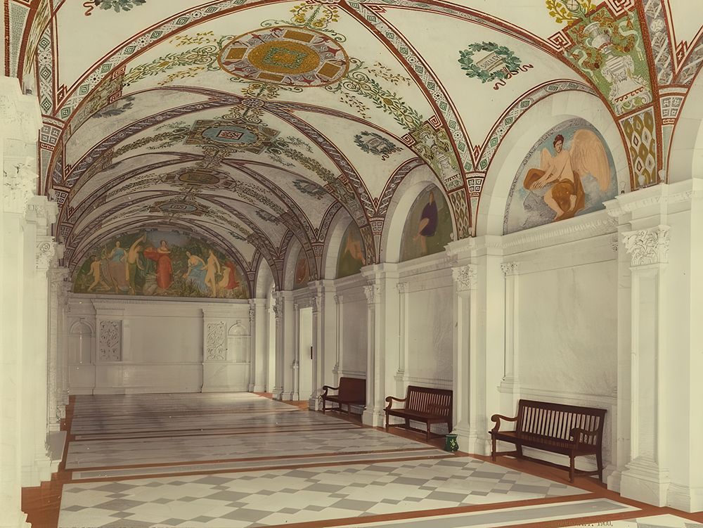 Washington Dc - Library of Congress South Hall Entrance Pavilion Ca 1900 art print by Vintage Photochrom United States for $57.95 CAD