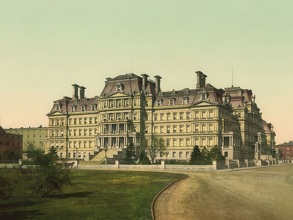 Washington Dc - State War and Navy Building Washington Ca 1898 art print by Vintage Photochrom United States for $57.95 CAD