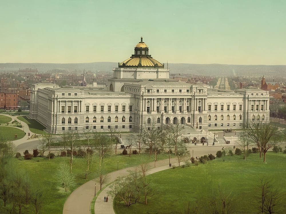 Washington Dc - the Library of Congress Ca 1902 art print by Vintage Photochrom United States for $57.95 CAD