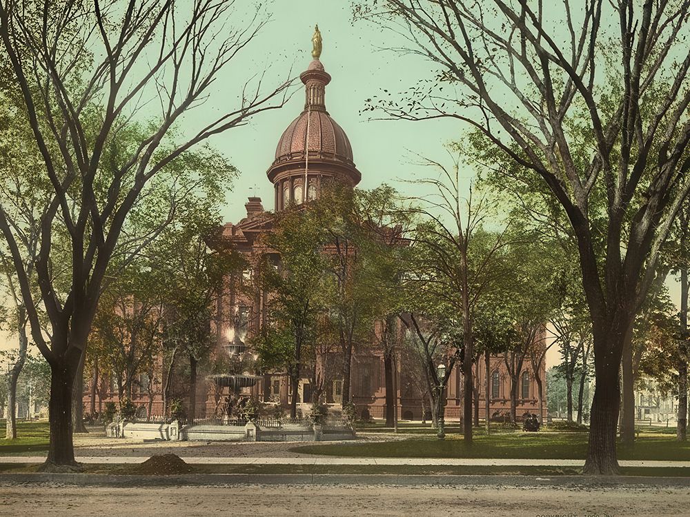 Wisconsin - Court House Milwaukee Ca 1900 art print by Vintage Photochrom United States for $57.95 CAD
