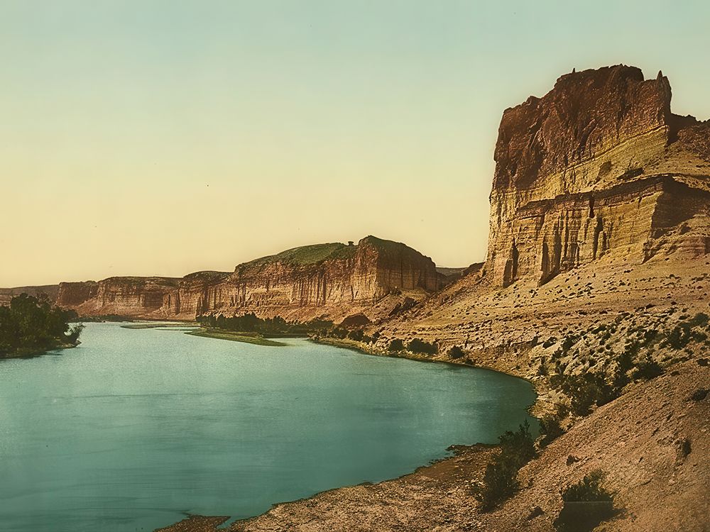 Wyoming - Bluffs of the Green River Ca 1898 art print by Vintage Photochrom United States for $57.95 CAD
