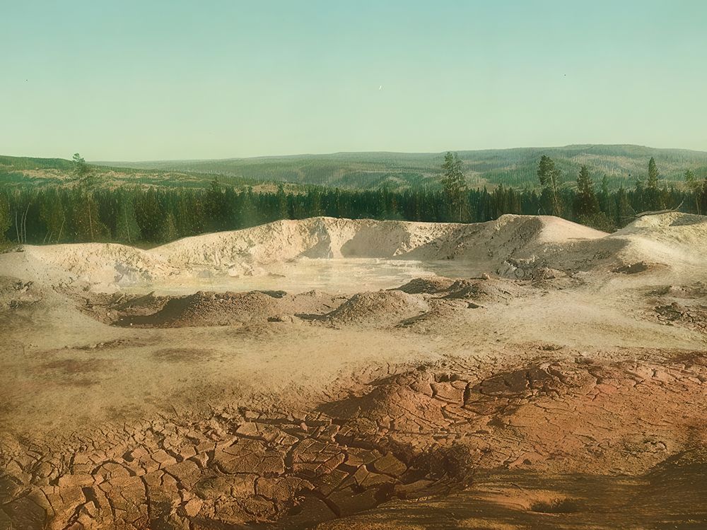 Wyoming - the Paint Pot Yellowstone National Park Ca 1902 art print by Vintage Photochrom United States for $57.95 CAD
