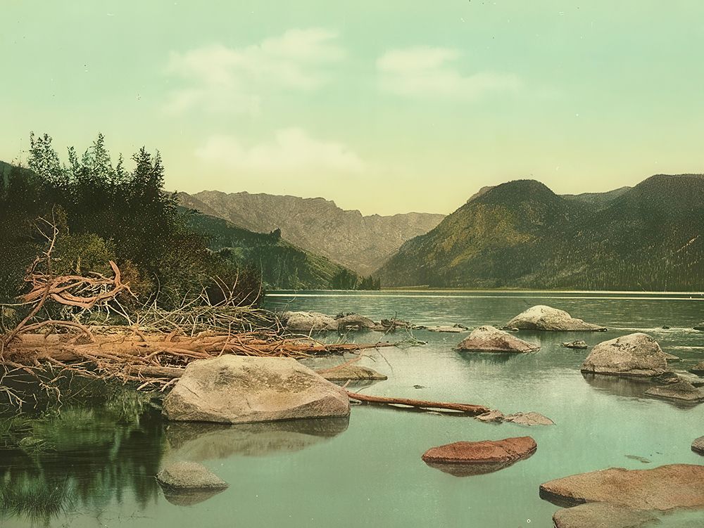 Wyoming Lake Damalia Wind River Mountains Ca 1898 art print by Vintage Photochrom United States for $57.95 CAD