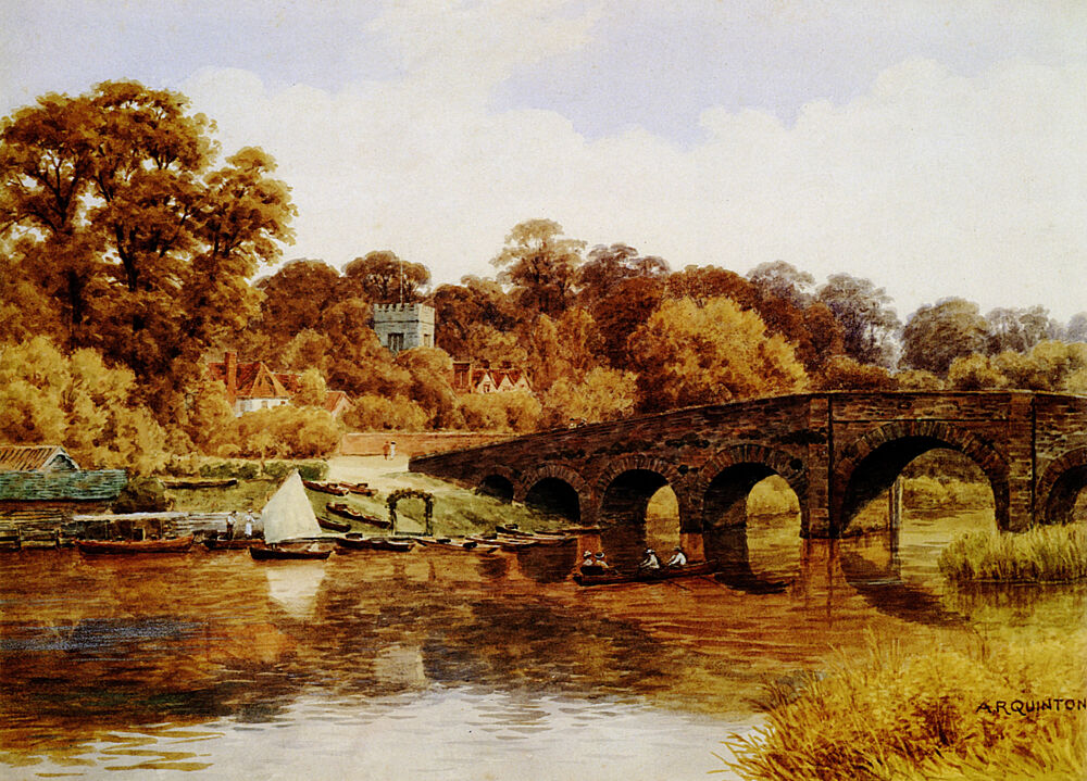 Boating on the Thames Near Sonning Bridge art print by Alfred Quinton for $57.95 CAD