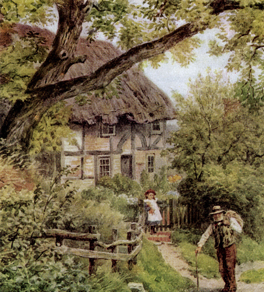 Cottages at Houghton, Sussex art print by Alfred Quinton for $57.95 CAD