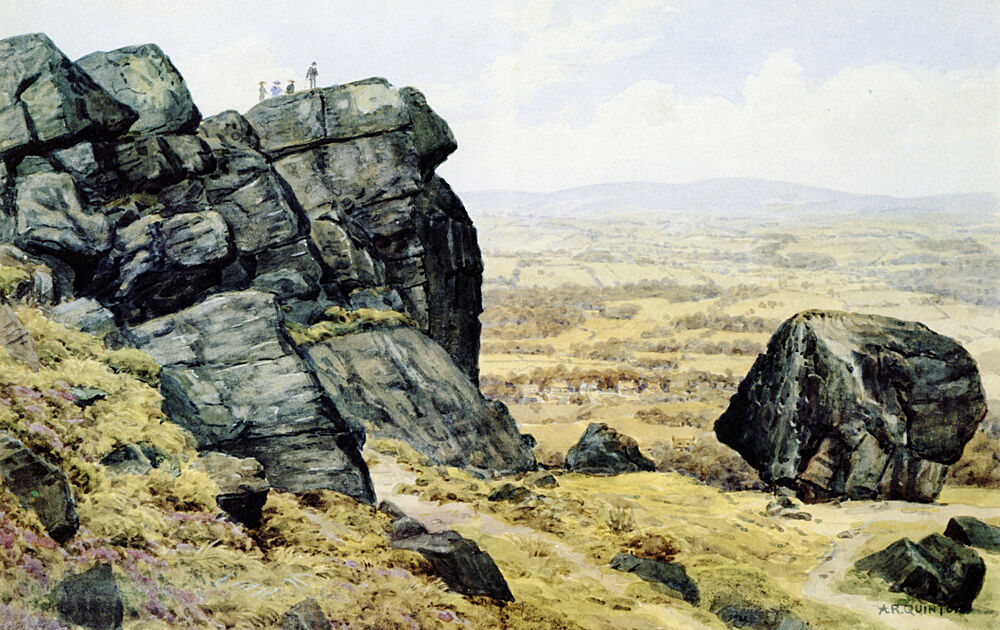 Cow and Calf Rocks, Ilkley, Yorkshire art print by Alfred Quinton for $57.95 CAD