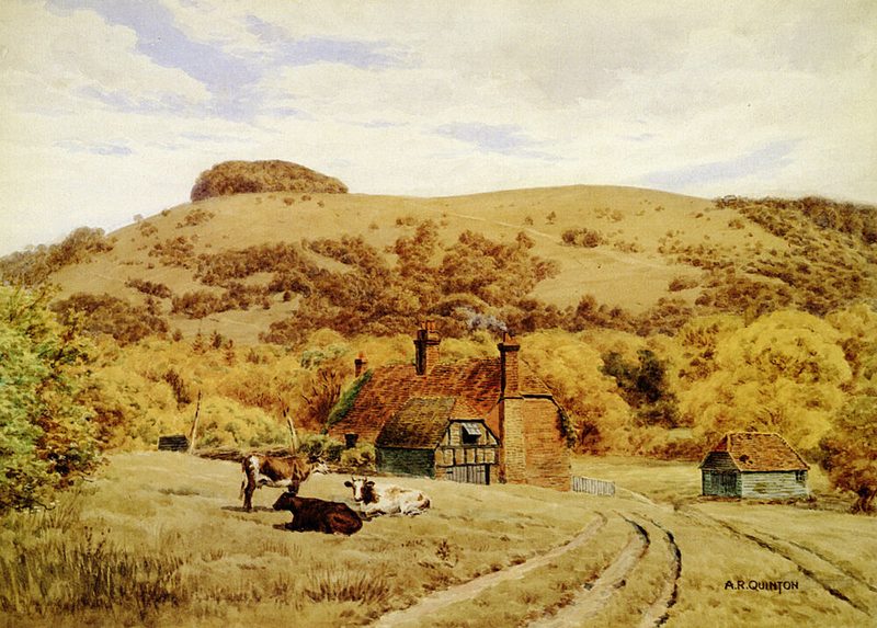 Downland Scene at Chanctonbury Ring, West Sussex art print by Alfred Quinton for $57.95 CAD