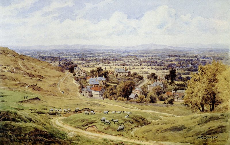 Golf Links Near Cleeve Hill Near Cheltenham art print by Alfred Quinton for $57.95 CAD