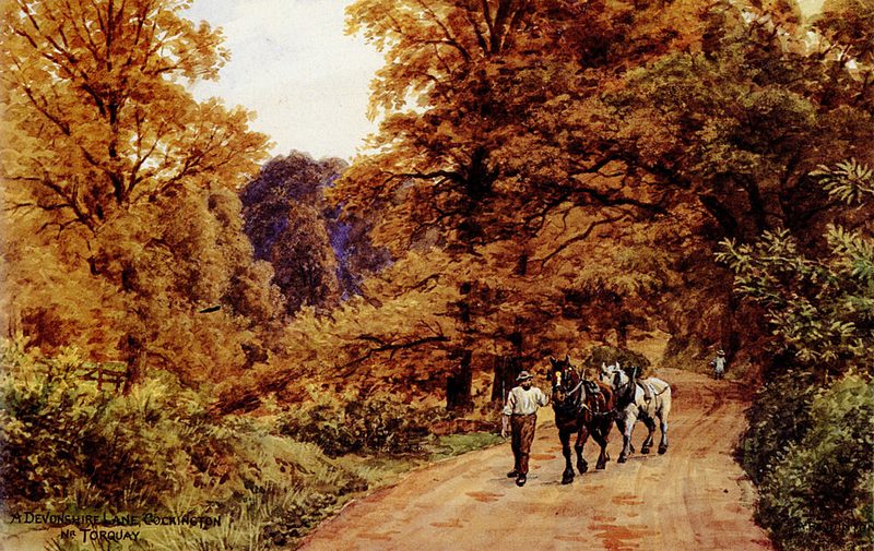 Lane Near Cockington, Torquay, Devon art print by Alfred Quinton for $57.95 CAD