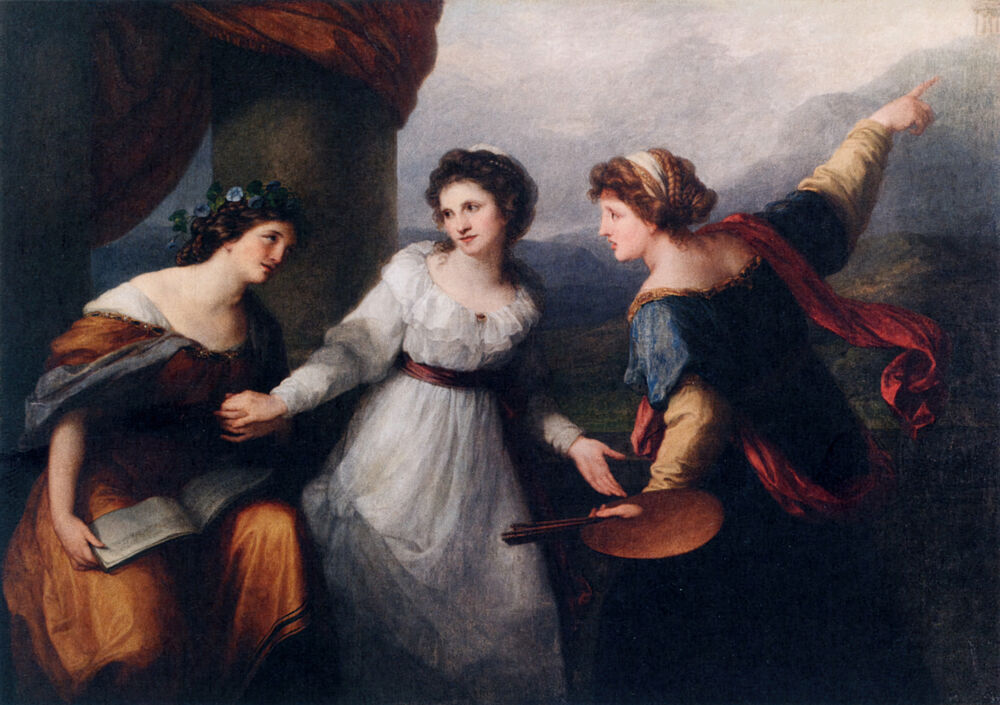 Hesitating Between the Arts of Music and Painting 1791 art print by Angelica Kauffman for $57.95 CAD