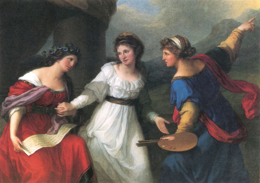 Hesitating Between the Arts of Music and Painting 1794 art print by Angelica Kauffman for $57.95 CAD