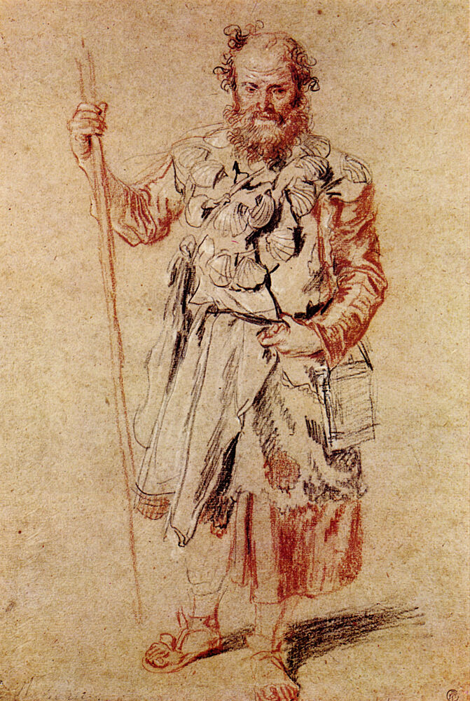 A Pilgrim Ca 1710 art print by Antoine Watteau for $57.95 CAD