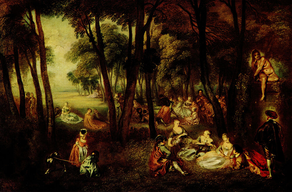 Fete in a Park Ca 1720 art print by Antoine Watteau for $57.95 CAD