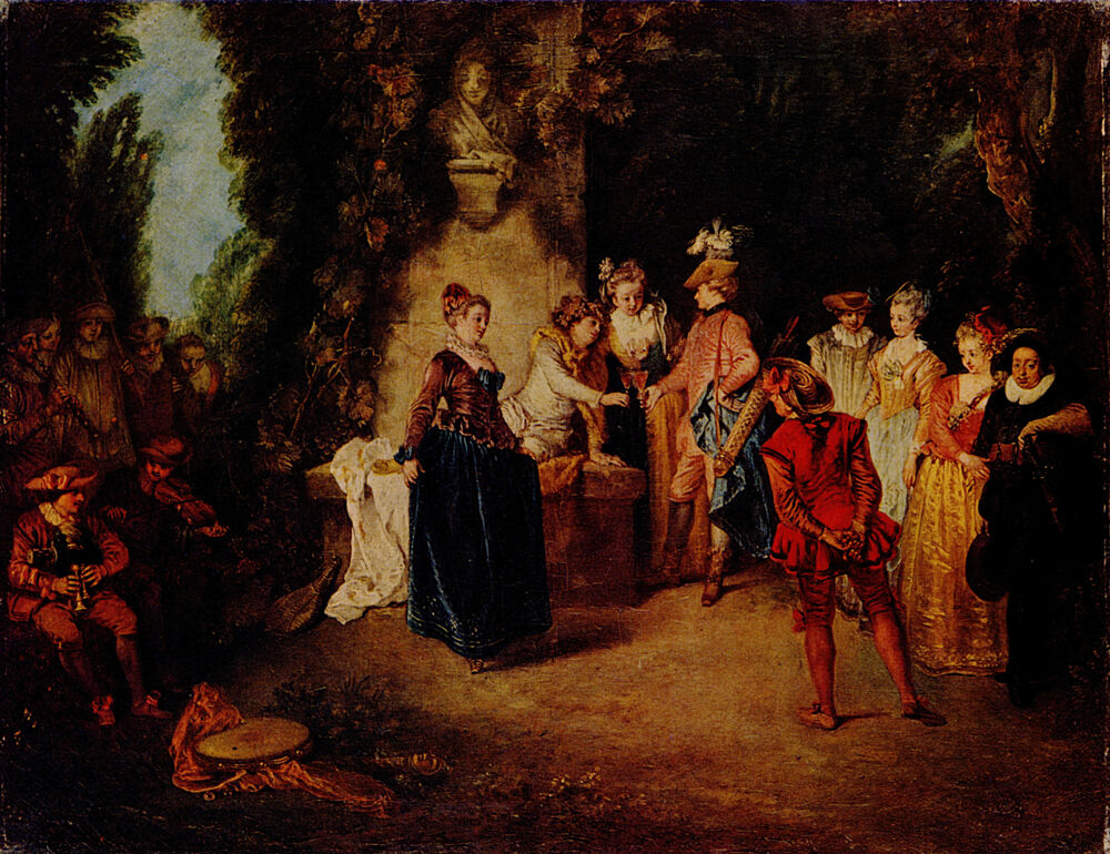 LAmour Au Theatre Francais Ca 1716-18 art print by Antoine Watteau for $57.95 CAD