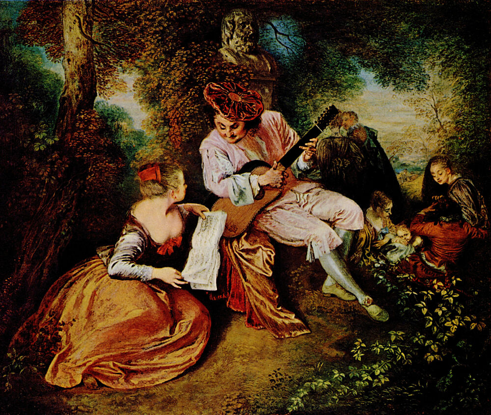 la Gamme DAmour Ca 1715 art print by Antoine Watteau for $57.95 CAD