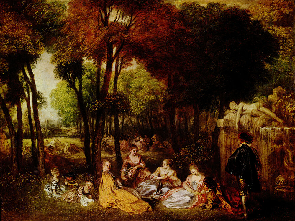 Les Champs Elysees Ca 1718-19 art print by Antoine Watteau for $57.95 CAD