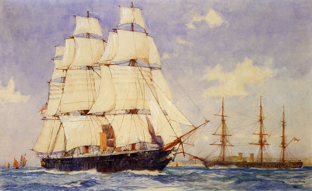 Britains First Ironclads, Hms Warrior and Hms Blackprince art print by Charles Edward Dixon for $57.95 CAD